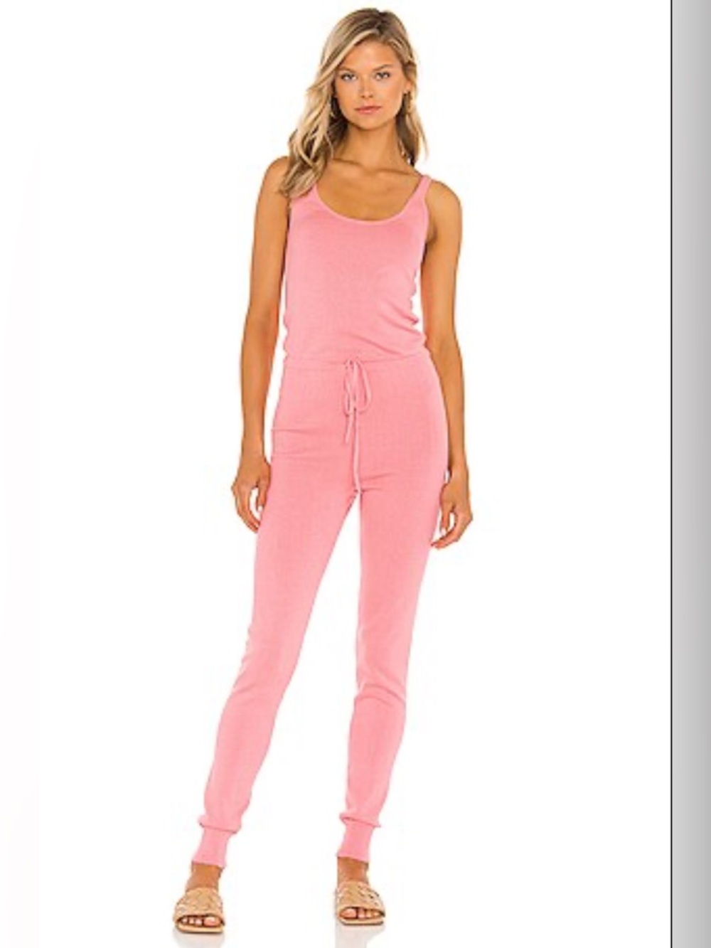 Lovers and Friends Jessa Knit Jumpsuit in Tea Rose Pink, Size S, New NWT